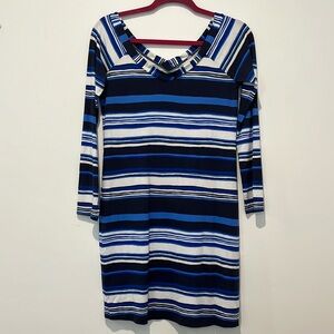 Blue striped women dress
